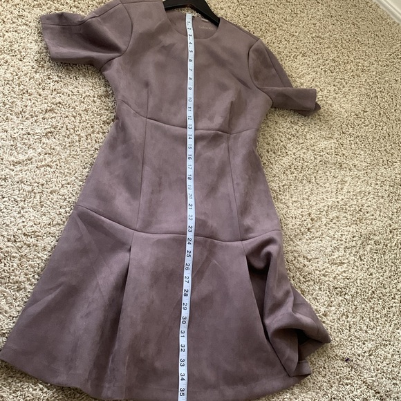 NWOT Calvin Klein beige,taupe faux suede, short sleeve fit and flare dress SZ 4 - Picture 12 of 13